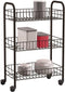 Metaltex Siena - Keukentrolley - Trolley - Keukenrek - Serveerwagen - 3 manden - Op wielen - Zwart