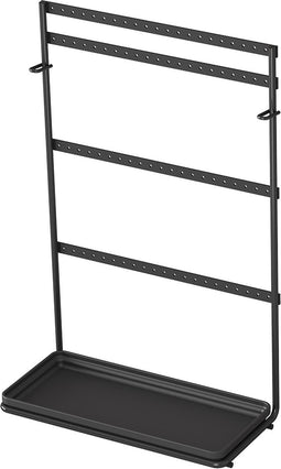 Metaltex - Sieradenrek - MyPendants - Organizer voor sieraden - voor 42 paar oorbellen - haakjes voor kettinkjes, armbandjes en ringen - Afm. 22x11x36cm - Matzwart - Sterke coating - Uitneembare bakjes - Video