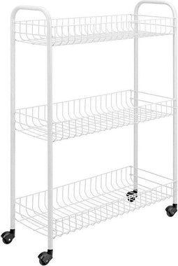 Metaltex Slim - Trolley - Keukentrolley - Serveerwagen - 3 manden - Wit - Voor badkamer, keuken, slaapkamer