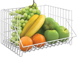 Metaltex - Stapelbare mand - Fruitmand - Opbergmand - Wit - 34 x 27 x 20 cm