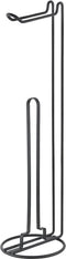 Metaltex - Toiletrolhouder Staand - Reserverolhouder - Wc rolhouder - Mat zwart - 58x15cm - 5 jaar garantie