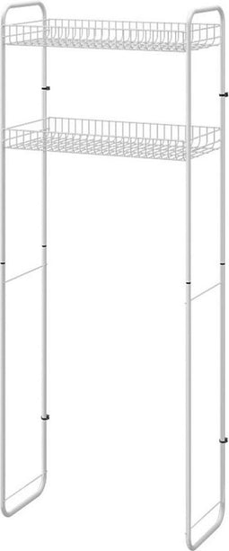 Metaltex Wasmachine Rek - Opbergrek voor Boven Wasmachine of Droger - 64x31x159cm - Inclusief Muurbevestiging - Wit