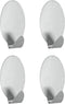 Metaltex - Zelfklevende Haakjes - Keukenhaken Ovaal 6,2 X 3,3 Cm Rvs Zilver 4 Stuks