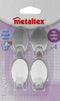 Metaltex - Zelfklevende Haakjes - Keukenhaken Ovaal 6,2 X 3,3 Cm Rvs Zilver 4 Stuks