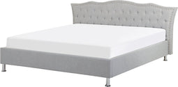METZ - Bed met opbergruimte - Grijs - 160 x 200 cm - Polyester