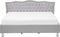 METZ - Bed met opbergruimte - Grijs - 160 x 200 cm - Polyester