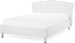 METZ - Bed met opbergruimte - Wit - 140 x 200 cm - Kunstleer