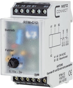 Metz Connect 11027613 RTM-C12 Tijdrelais 24 V/AC, 24 V/DC 1 stuk(s) 2x wisselcontact