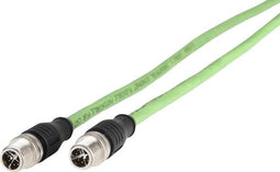 Metz Connect 142M2X11050 M12 Netwerkkabel, patchkabel CAT 6A S/FTP 5.00 m Groen PUR-mantel, Zuurbestendig, Ozonbestendi
