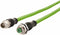 Metz Connect 142M2X12100 M12 Netwerkkabel, patchkabel CAT 6A S/FTP 10.00 m Groen PUR-mantel, Zuurbestendig, Ozonbestend