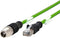 Metz Connect 142M2X15020 M12 Netwerkkabel, patchkabel CAT 6A S/FTP 2.00 m Groen PUR-mantel, Zuurbestendig, Ozonbestendi