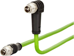 Metz Connect 142M2X1C020 M12 Netwerkkabel, patchkabel CAT 6A S/FTP 2.00 m Groen PUR-mantel, Zuurbestendig, Ozonbestendi