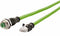 Metz Connect 142M2X25010 M12 Netwerkkabel, patchkabel CAT 6A S/FTP 1.00 m Groen PUR-mantel, Zuurbestendig, Ozonbestendi