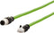 Metz Connect 142M4D15010 M12 Netwerkkabel, patchkabel CAT 5e S/UTP 1.00 m Groen PUR-mantel, Zuurbestendig, Ozonbestendi