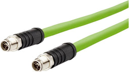 Metz Connect 142M6X11020 M12 Netwerkkabel, patchkabel CAT 6A SF/UTP 2.00 m Groen PUR-mantel, Zuurbestendig, Ozonbestend