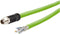 Metz Connect 142M7X10100 M12 Netwerkkabel, patchkabel CAT 6A S/FTP 10.00 m Groen PUR-mantel, Zuurbestendig, Ozonbestend
