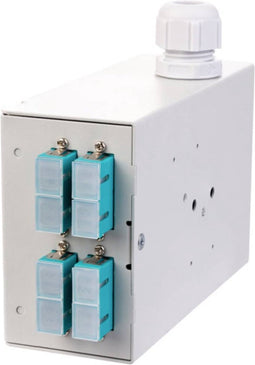 Metz Connect OpDAT REG K splice 4xSC-D (aqua), OM3,mit Crimpsplicehalter Glasvezel-splitterbox
