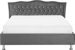 METZ - Tweepersoonsbed - Donkergrijs - 160 x 200 cm - Fluweel