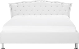 METZ - Tweepersoonsbed - Wit - 160 x 200 cm - Kunstleer