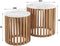 Meubelplaats Bijzettafel Sunset set van 2 Wit marmer met mangohouten frame - ronde bijzettafels - modern design - salontafels
