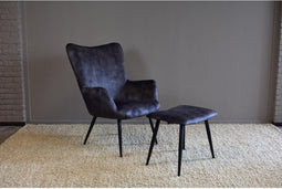 Meubelplaats By Olaf Fauteuil Molly met Voetenbank Antraciet - By-Olaf - Luxe en Comfort