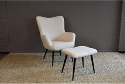 Meubelplaats By Olaf Fauteuil Molly met Voetenbank Wit - By-Olaf - Luxe en Comfort