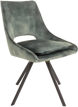 Meubelplaats Eetkamerstoel Milou Velvet Draaibaar Groen - By-Olaf - Set van 2 - Luxe en Comfort