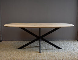 Meubelplaats Eettafel Scarlett Mat Gelakt Eiken Deens Ovaal 160x90 cm - Mat Gelakt - Elegant Design