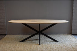 Meubelplaats Eettafel Scarlett Mat Gelakt Eiken Deens Ovaal 180x90 cm - Mat Gelakt - Elegant Design