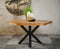 Meubelplaats Hexagon Mango Eettafel Zeshoek 130x150 cm - Massief Mangohout - Industrieel Zwart Metalen Onderstel