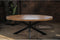 Meubelplaats ovale mango Eettafel met spinpoot industrieel design 240x110 cm - Zwarte Metalen Matrixpoot - mangohout ovaal