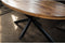 Meubelplaats ovale mango Eettafel met spinpoot industrieel design 160x90 cm - Zwarte Metalen Matrixpoot - mangohout ovaal