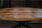 Meubelplaats ovale mango Eettafel met spinpoot industrieel design 220x100 cm - Zwarte Metalen Matrixpoot - mangohout ovaal