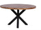 Meubelplaats Ronde Mango Eettafel Spider 100x100x77 cm - 5 cm dik blad - Industrieel Design - Massief Mangohout