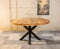 Meubelplaats Ronde Mango Eettafel Spider 110x110x77 cm - Industrieel Design - Massief Mangohout