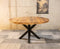 Meubelplaats Ronde Mango Eettafel Spider 120x120x77 cm - Industrieel Design - Massief Mangohout