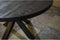 Meubelplaats Ronde Zwarte Mango Eettafel Black Spider 130 cm - Industrieel Design - Massief zwart Mangohout