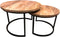 Meubelplaats salontafel Industrieel Lenny Set van 2 mangohout - 52x41 & 41x33 cm - bijzettafel set - mangohout & metaal