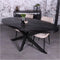 Meubelplaats Zwarte mango Eettafel Ovaal met zwarte matrixpoot van metaal 220x100 - industrieel Design - Massief zwart Mangohout