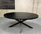 Meubelplaats Zwarte mango Eettafel Ovaal met zwarte matrixpoot van metaal 160x90 - industrieel Design - Massief zwart Mangohout