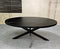 Meubelplaats Zwarte mango Eettafel Ovaal met zwarte matrixpoot van metaal 180x90 - industrieel Design - Massief zwart Mangohout