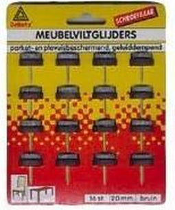 Meubelviltglijders bruin 20mm