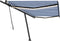 vidaXL - Luifel - handmatig - uittrekbaar - met - LED - 500x300 - cm - blauw - en - wit