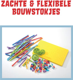 Spaghetteez 200stuks set-flexibele bouwstaafjes-knutselen meisjes-knutselen jongens-knutselset-knutselpakket-constructie speelgoed