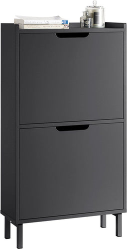 SoBuy FSR151-SCH - Schoenenkast - 2 Kleppen - Zwart