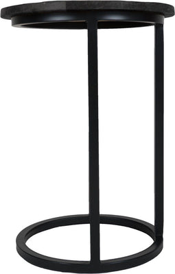 Laptoptafel Roos Rond - Zwart blad - Zwart onderstel