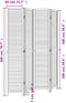 vidaXL - Kamerscherm - met - 4 - panelen - massief - paulowniahout - wit