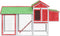 vidaXL - Kippenhok - 193x65x117 - cm - massief - grenenhout - rood