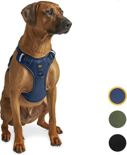 Jake and Jacky Hondentuigje - Anti-Trek Tuig - Y Tuig Hond - Reflecterend - Blauw - Maat L