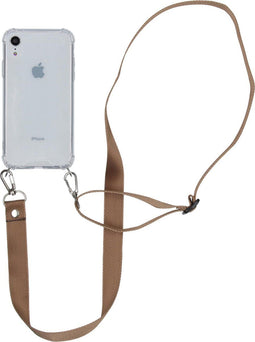 iMoshion Hoesje Geschikt voor iPhone Xr Hoesje Met Koord - iMoshion Backcover met koord - Nylon - Transparant